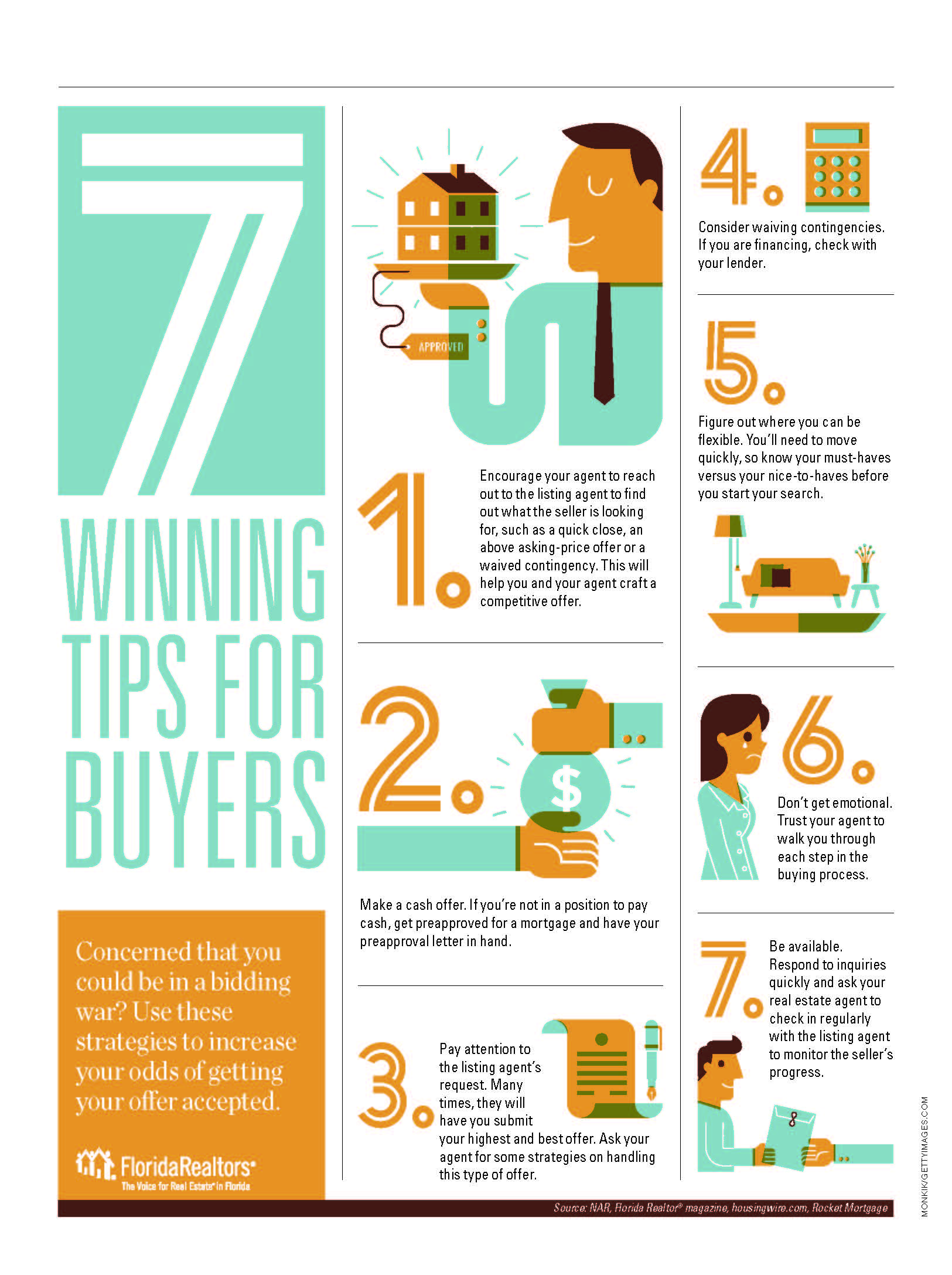 7 winning tips for buyers infographic-- see content for transcript.